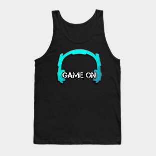 Headphones - Gamer - Graphic Gaming - Video Game Lover - Light Blue Tank Top